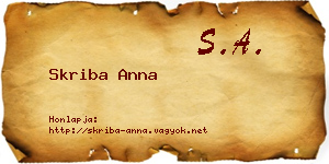 Skriba Anna névjegykártya
